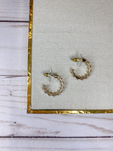 Load image into Gallery viewer, Studded Gold Huggie Earrings

