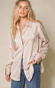 Nude Button Down Top