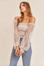 Load image into Gallery viewer, Tulle Puff Sleeve Shirt
