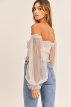 Load image into Gallery viewer, Tulle Puff Sleeve Shirt
